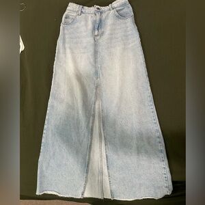 Pilcro Denim Maxi Skirt with front slit size 2